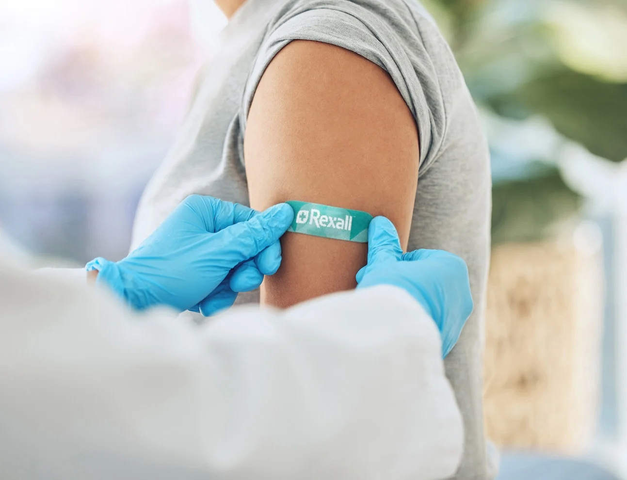 Healthcare professional preparing a flu shot