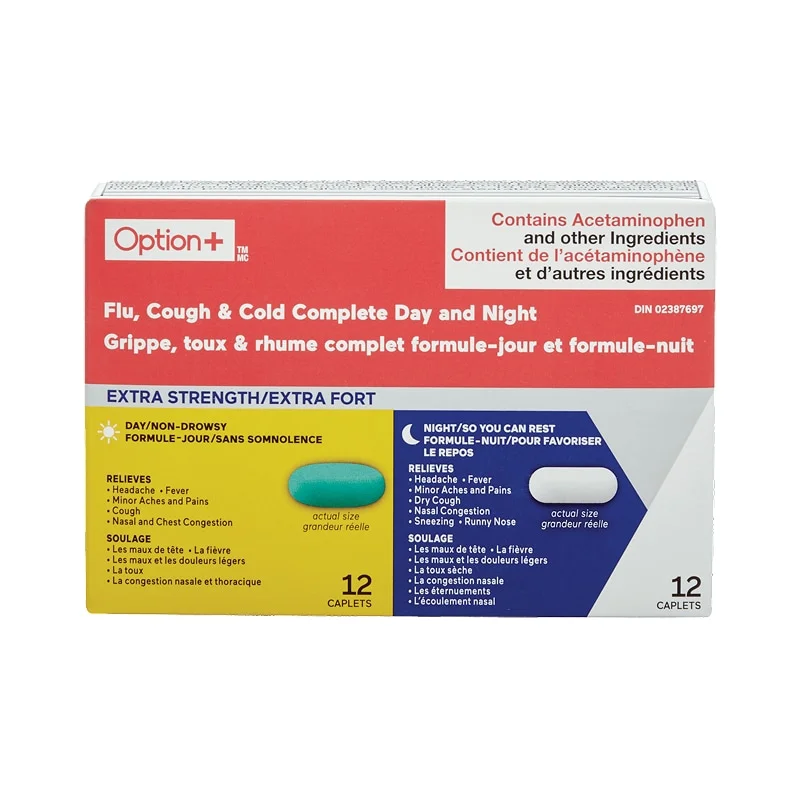 Option+ Flu, Cough & Cold Complete Day and Night Caplets