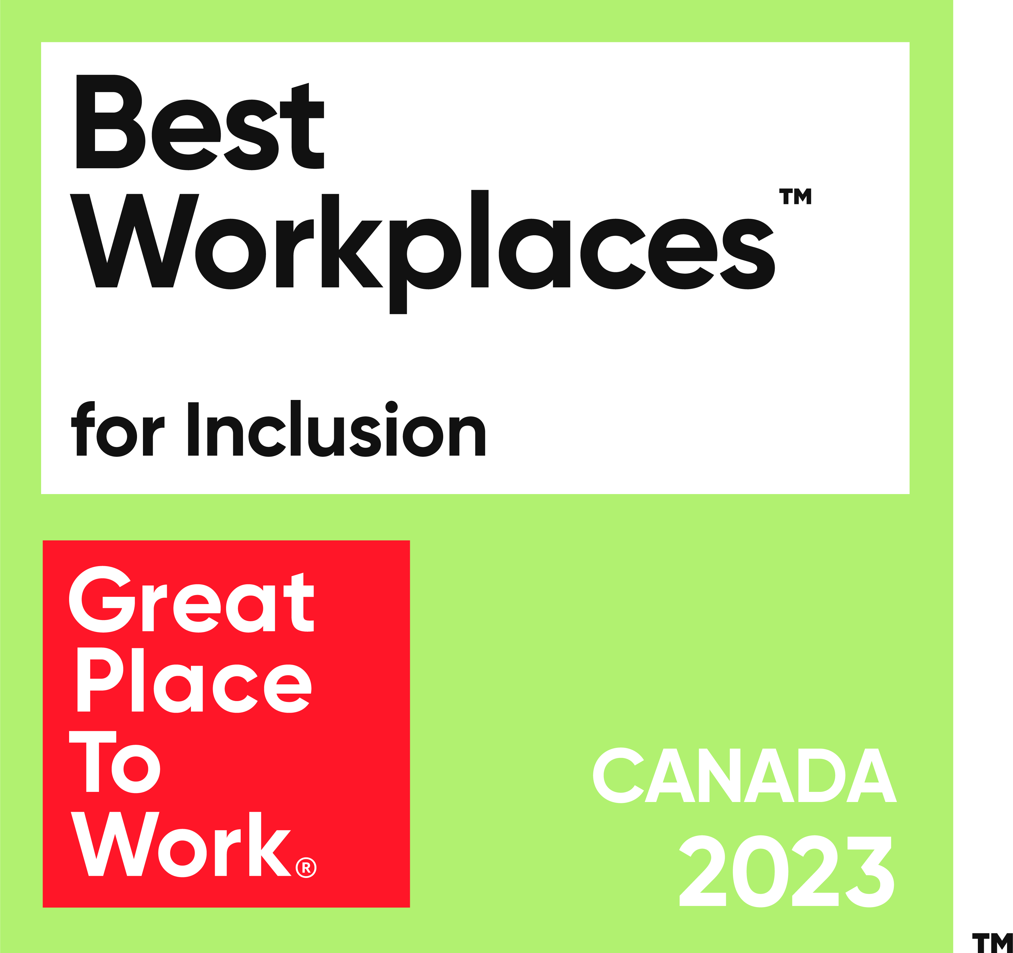 Best Workplaces for Inclusion. Great Place To Work. Canada 2023