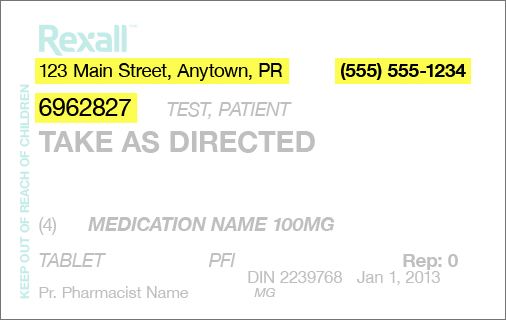 Your prescription number may be found on your prescription label under the store location. If you cannot access that please contact your pharmacist.